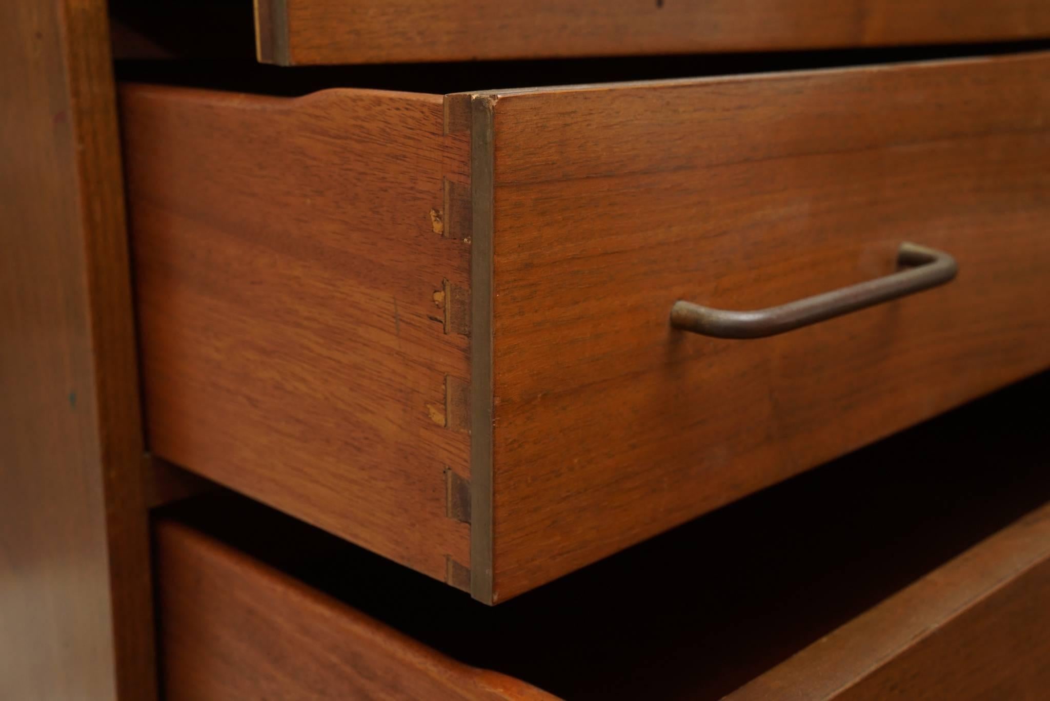 Mid-20th Century Walnut Chest of Drawers by Dunbar