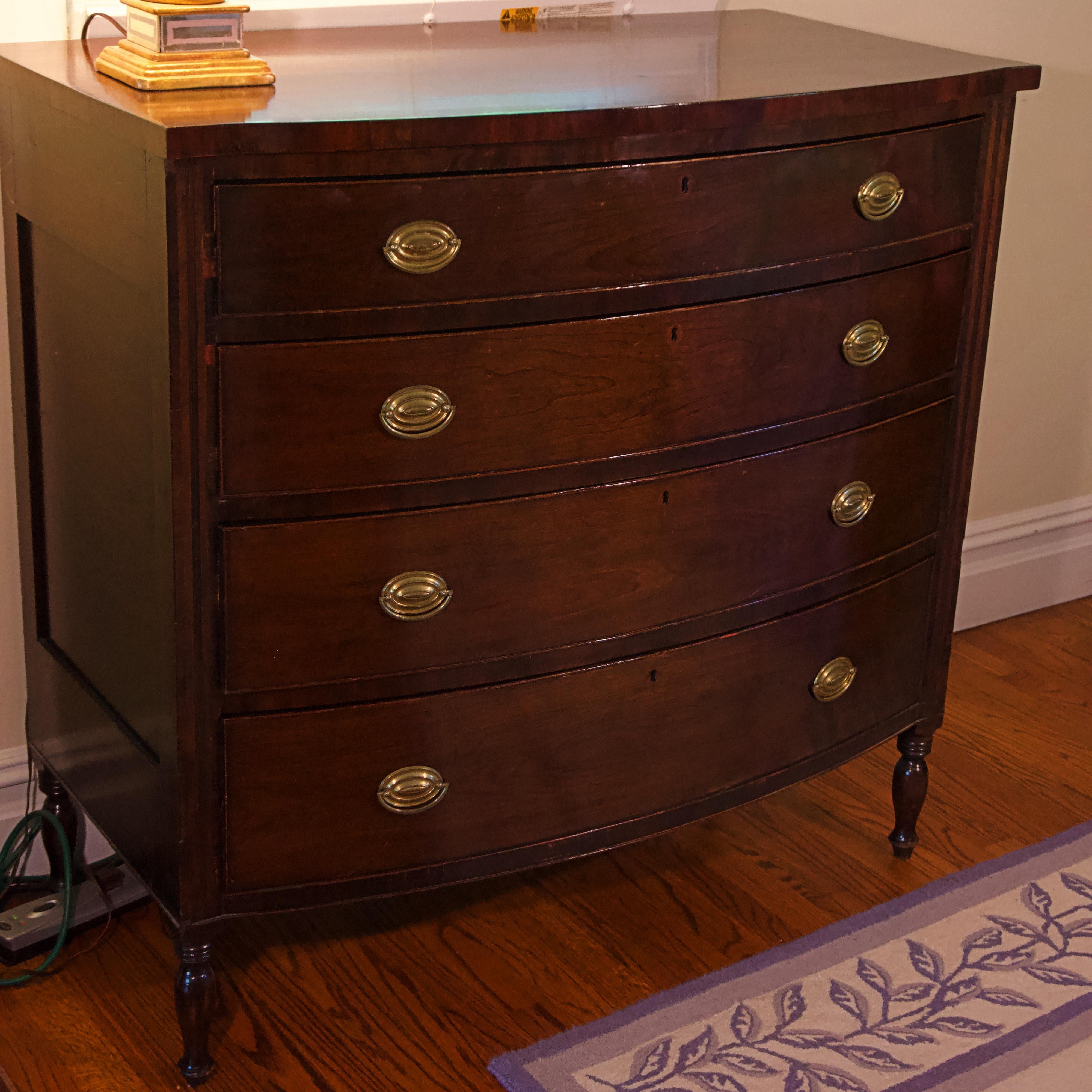 Walnut chest of drawers. American, 19th century.