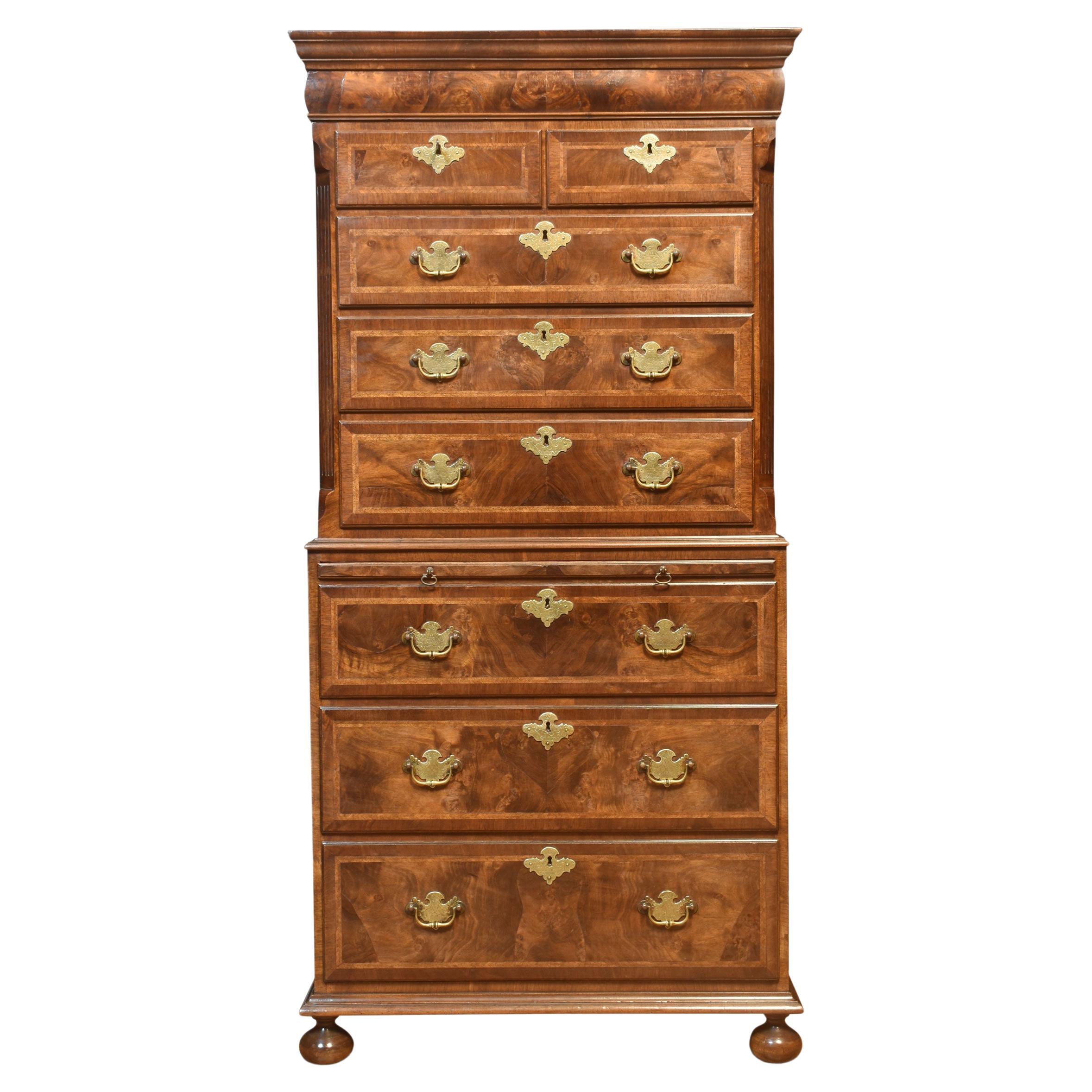 Walnut chest on chest For Sale
