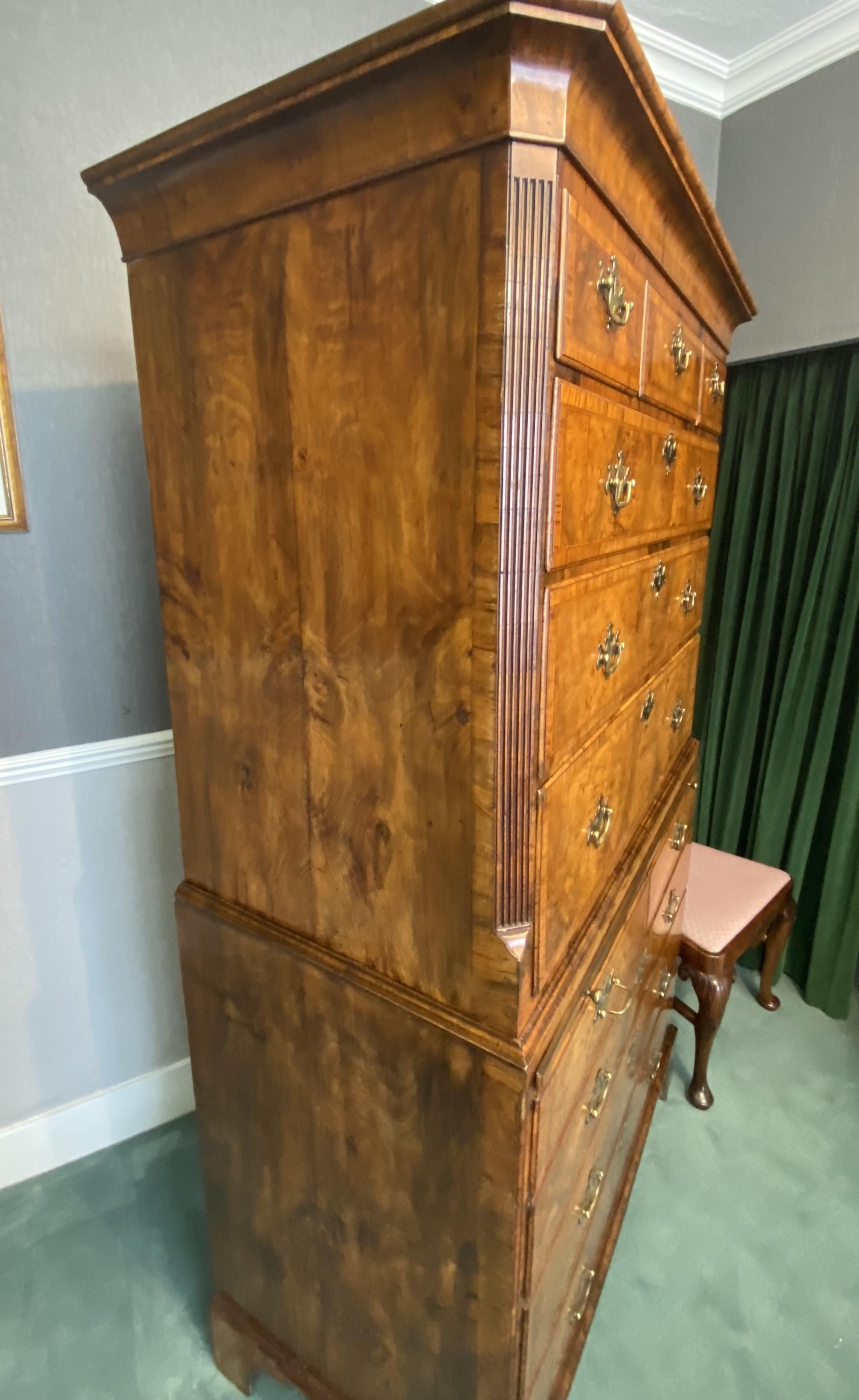 Walnut Chest on Chest/Tallboy In Good Condition In Folkestone, GB