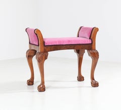 Walnut Chippendale Style Stool, Holland, 1920s