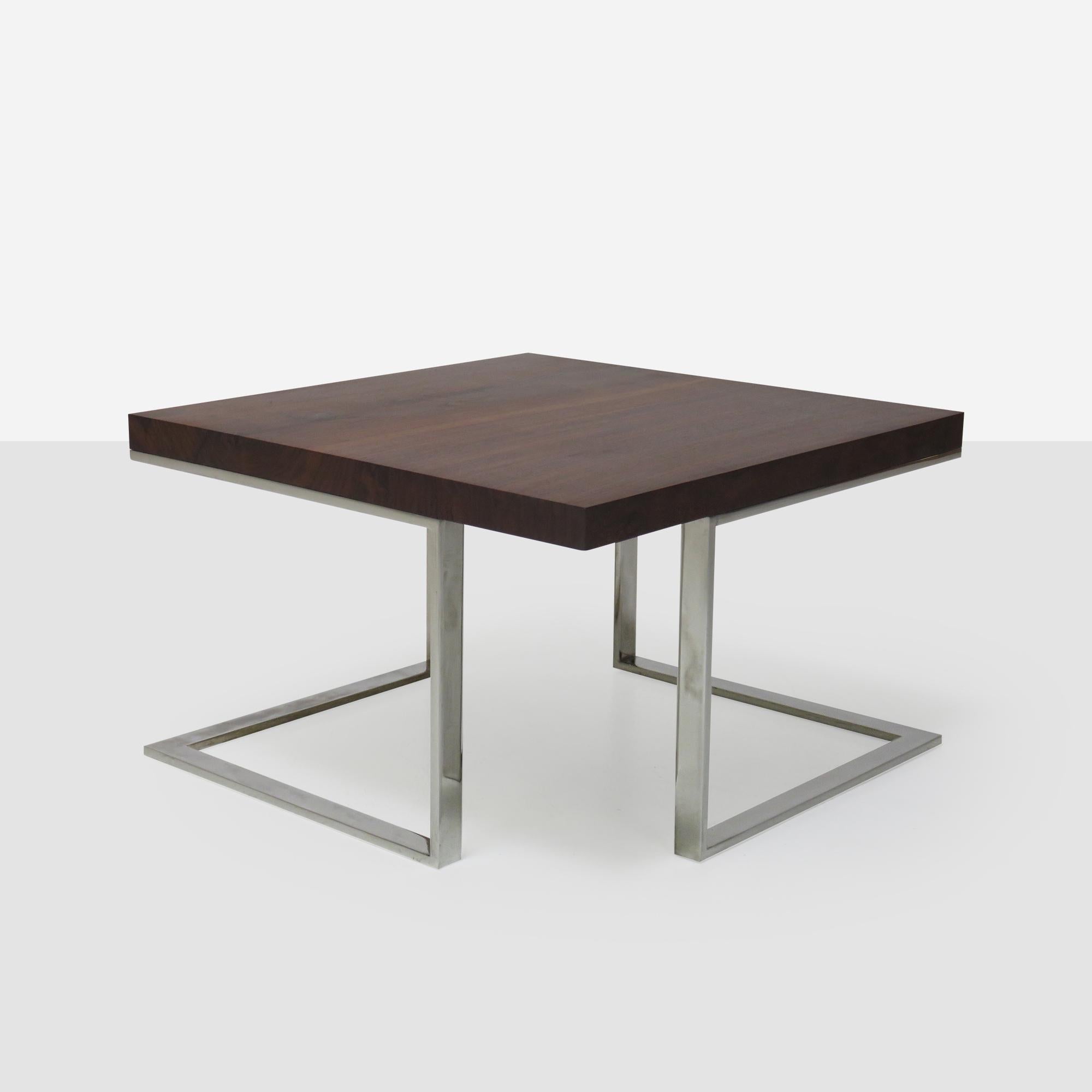 American Walnut & Chrome Coffee Table