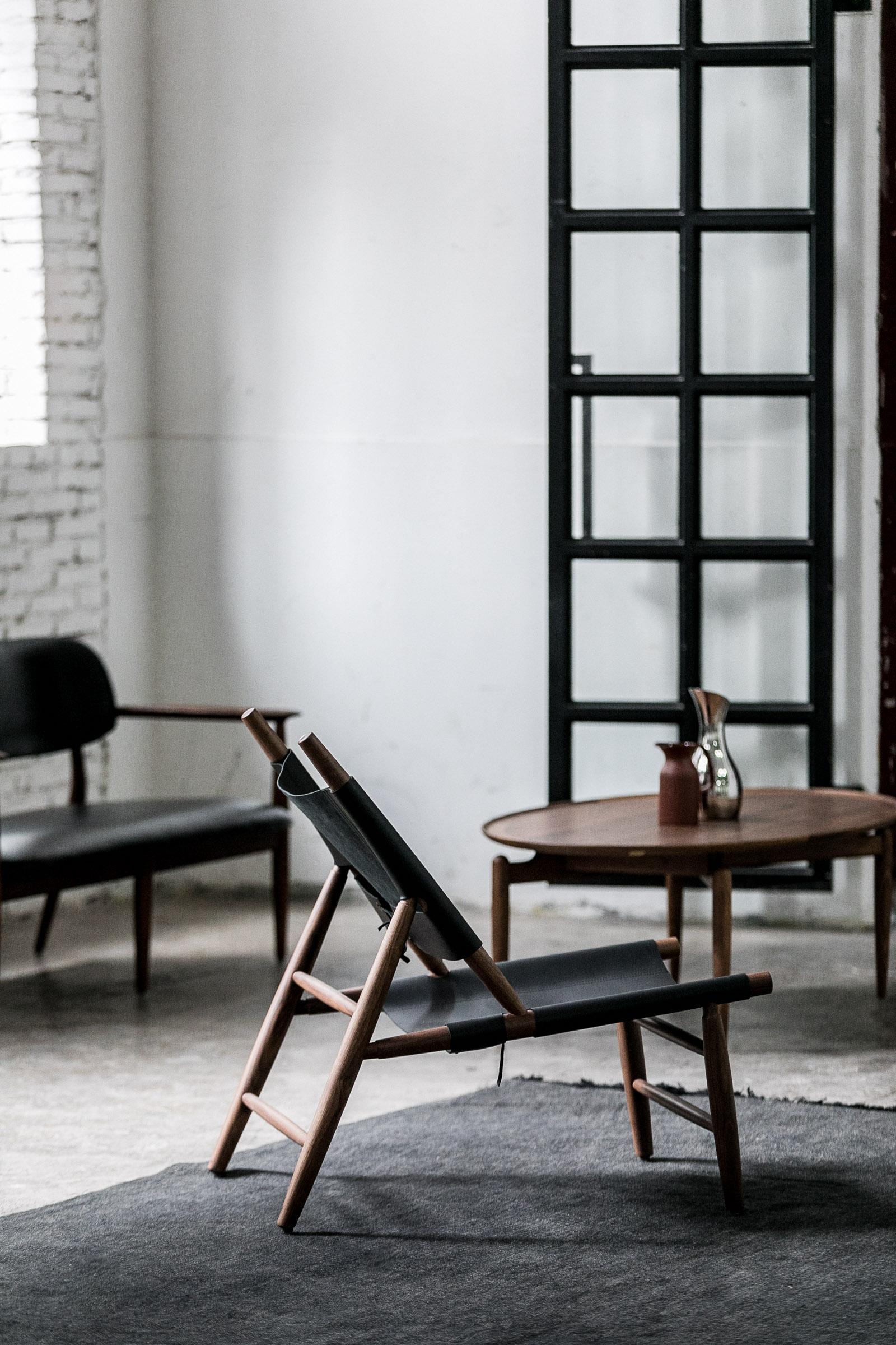 Slow collection consists of a beautifully upholstered wooden furniture that explores the beauty of narrow silhouettes. All items feature narrow legs that elevate and support, striking a perfect balance between mid-century Danish and classic Japanese