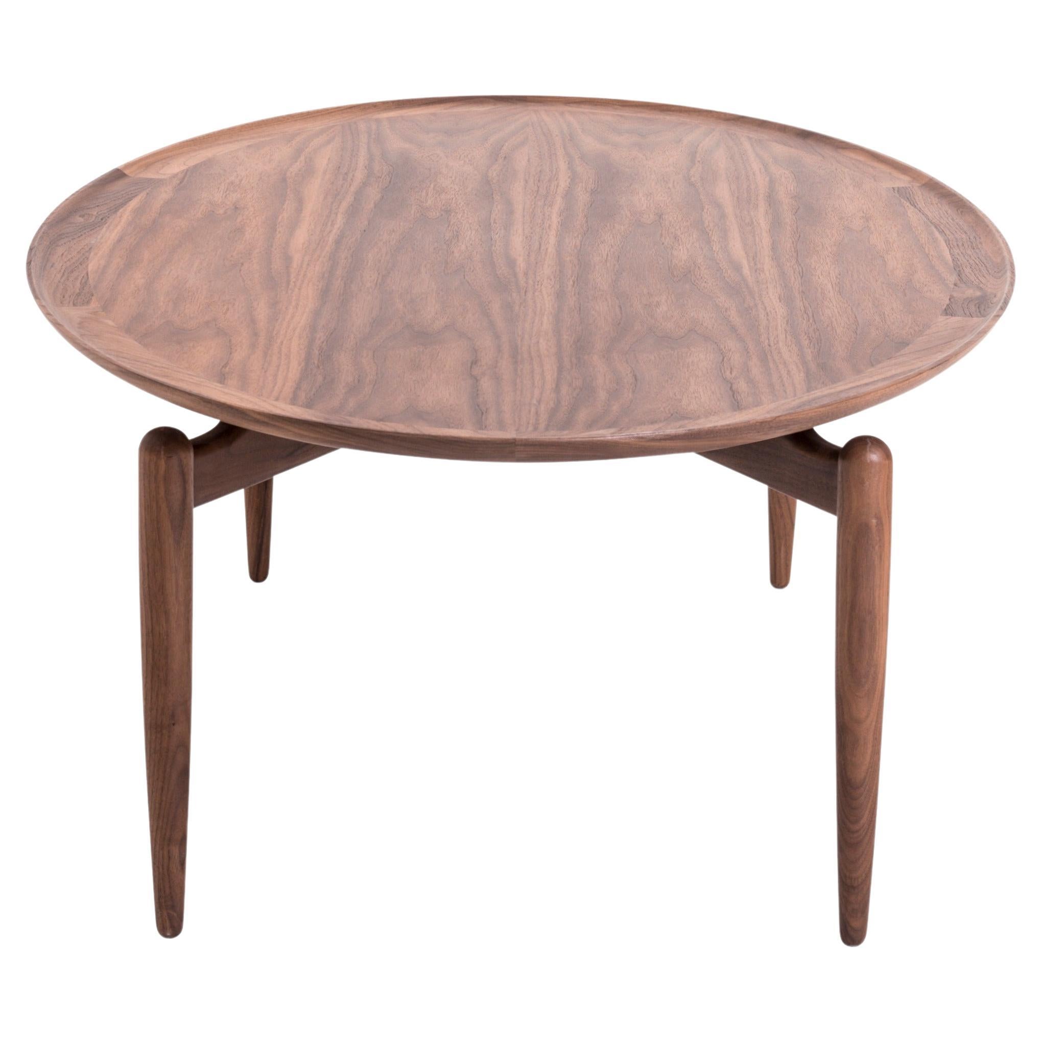 Walnut Circular Coffee Table, Slow