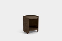 Prima Side Table, Night Stand in Walnut Wood Finish by Joel Escalona