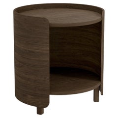 Prima Side Table, Night Stand in Walnut Wood Finish by Joel Escalona