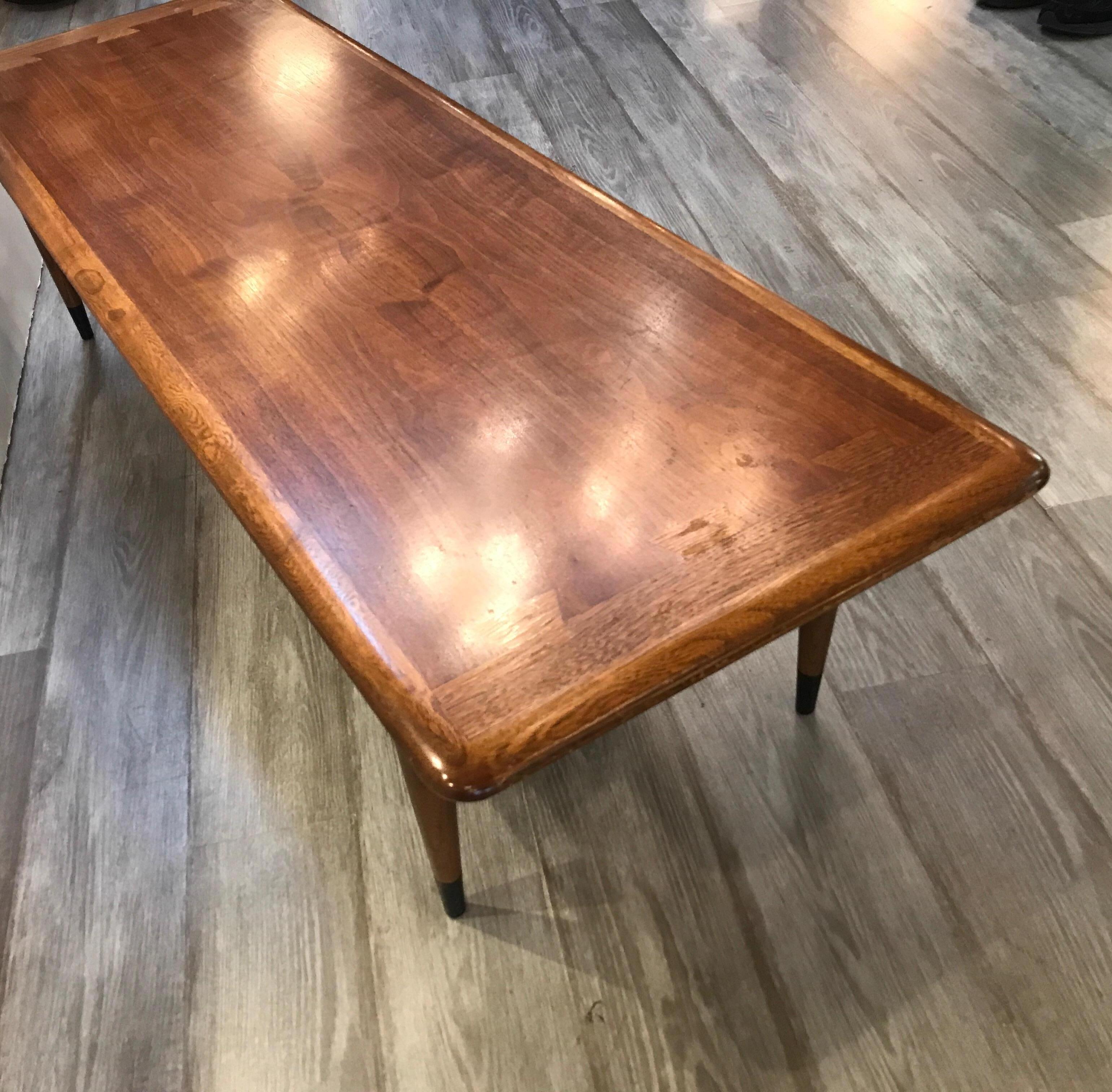 Mid-Century Modern Walnut Cocktail Table with Dovetailed Top