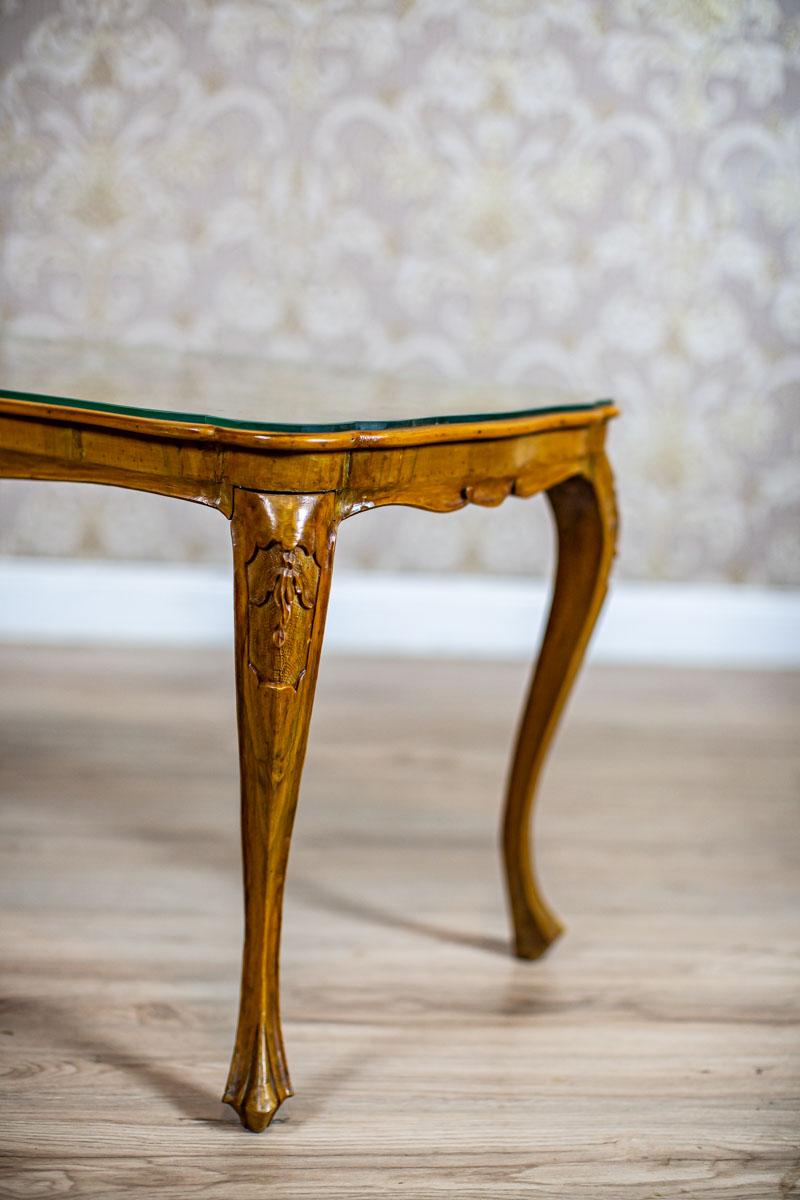 Dutch Walnut Coffee Table From the 1960s on Bent Legs For Sale