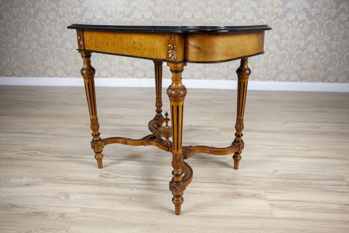 Veneer Walnut Coffee Table From the Late 19th Century For Sale