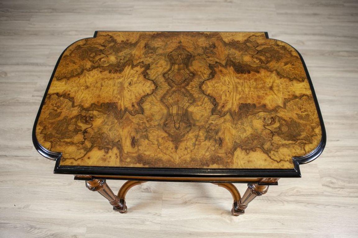 Wood Walnut Coffee Table From the Late 19th Century For Sale