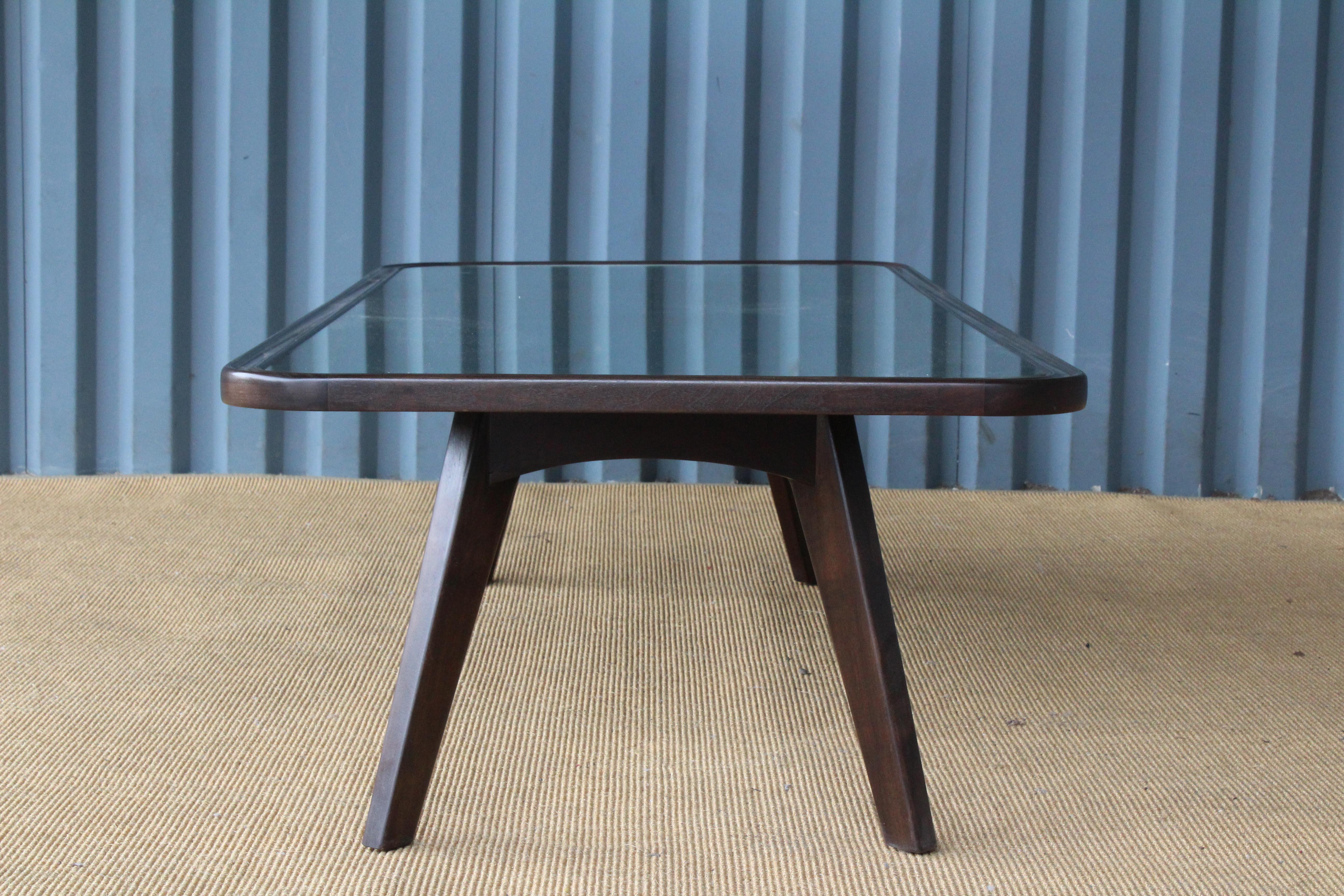 Walnut Coffee Table with an Antique Mirror Surface 2