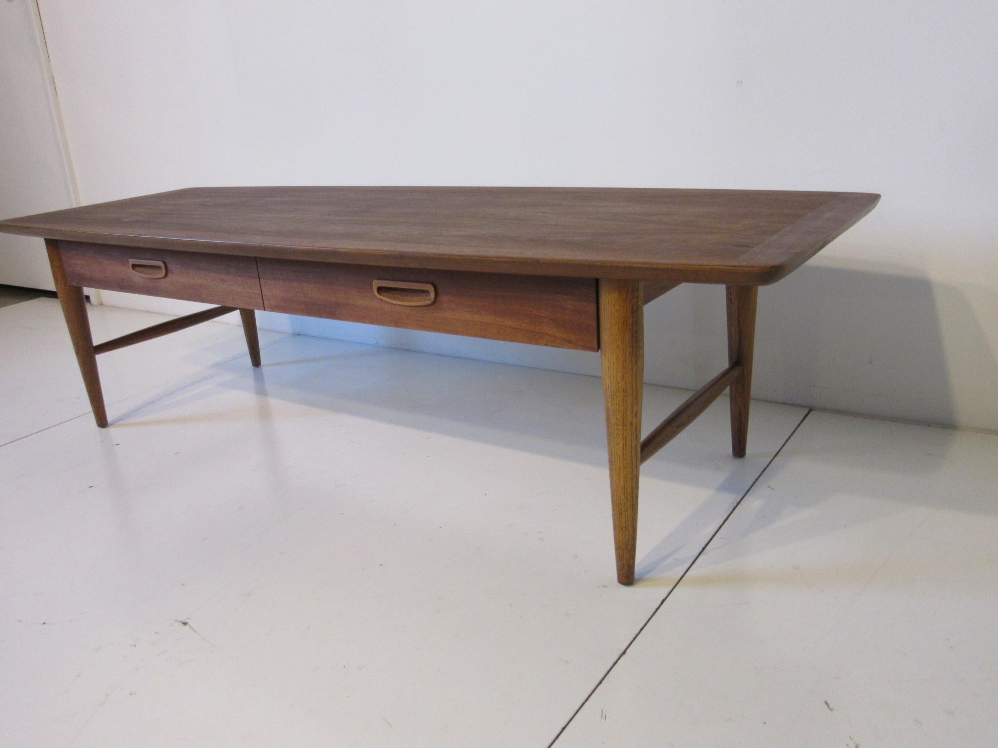 Mid-Century Modern Walnut Coffee Table with Drawer by Lane Altavista