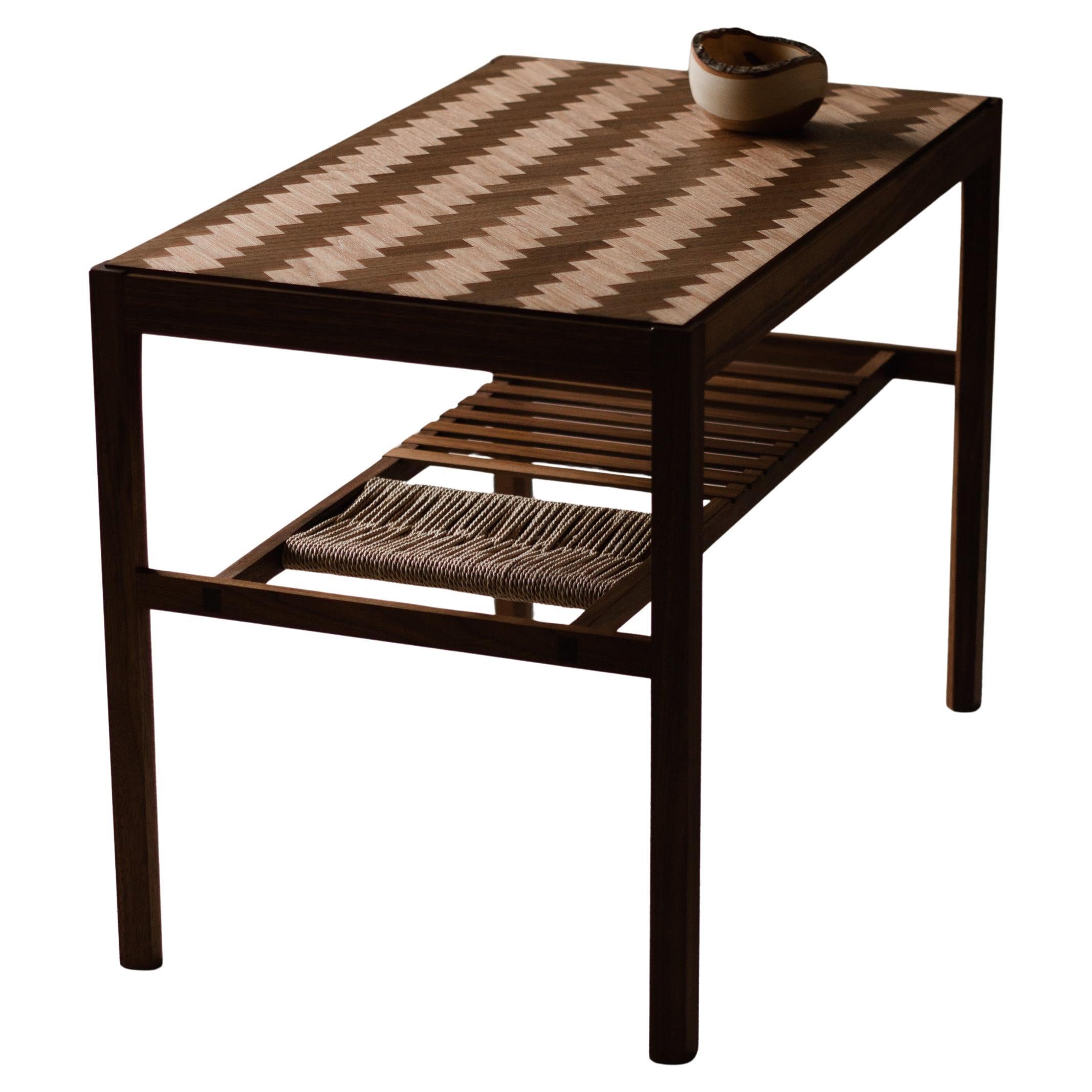 Walnut Coffee Table with Herringbone Parque