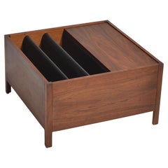 Walnut Coffee Table with Magazine Book Holder