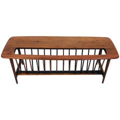 Walnut Coffee Table with Magazine Rack by Arthur Umanoff