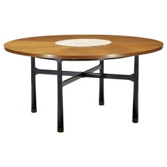 Tavolino in noce con inserto in pietra di Harvey Probber