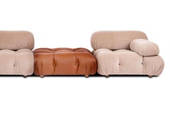 Walnut Colored Rectangular Leather Camaleonda Ottoman, B&B Italia