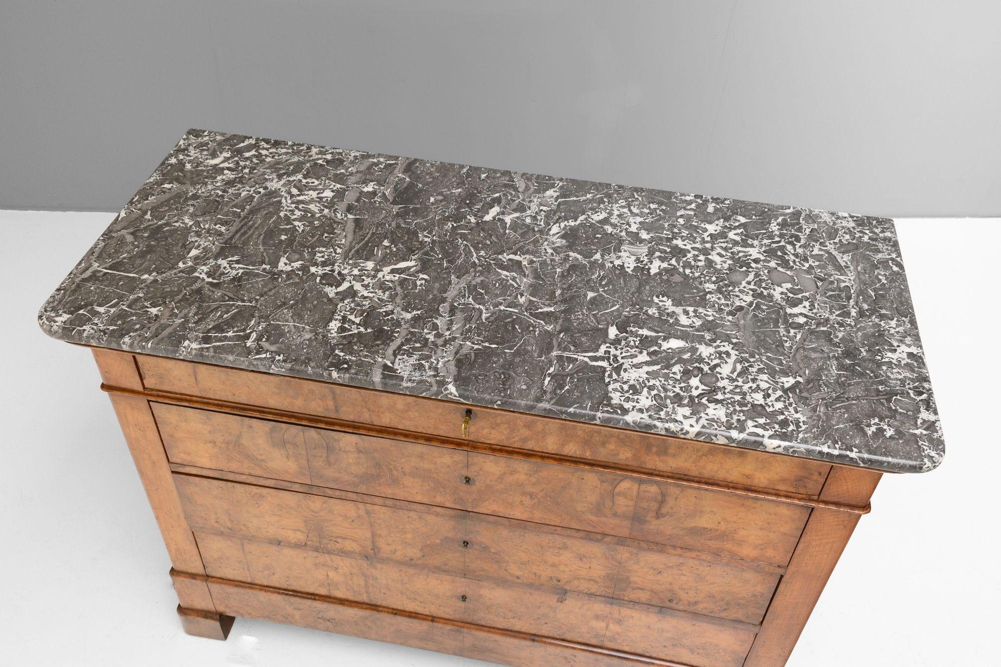 Marble Walnut Commode For Sale