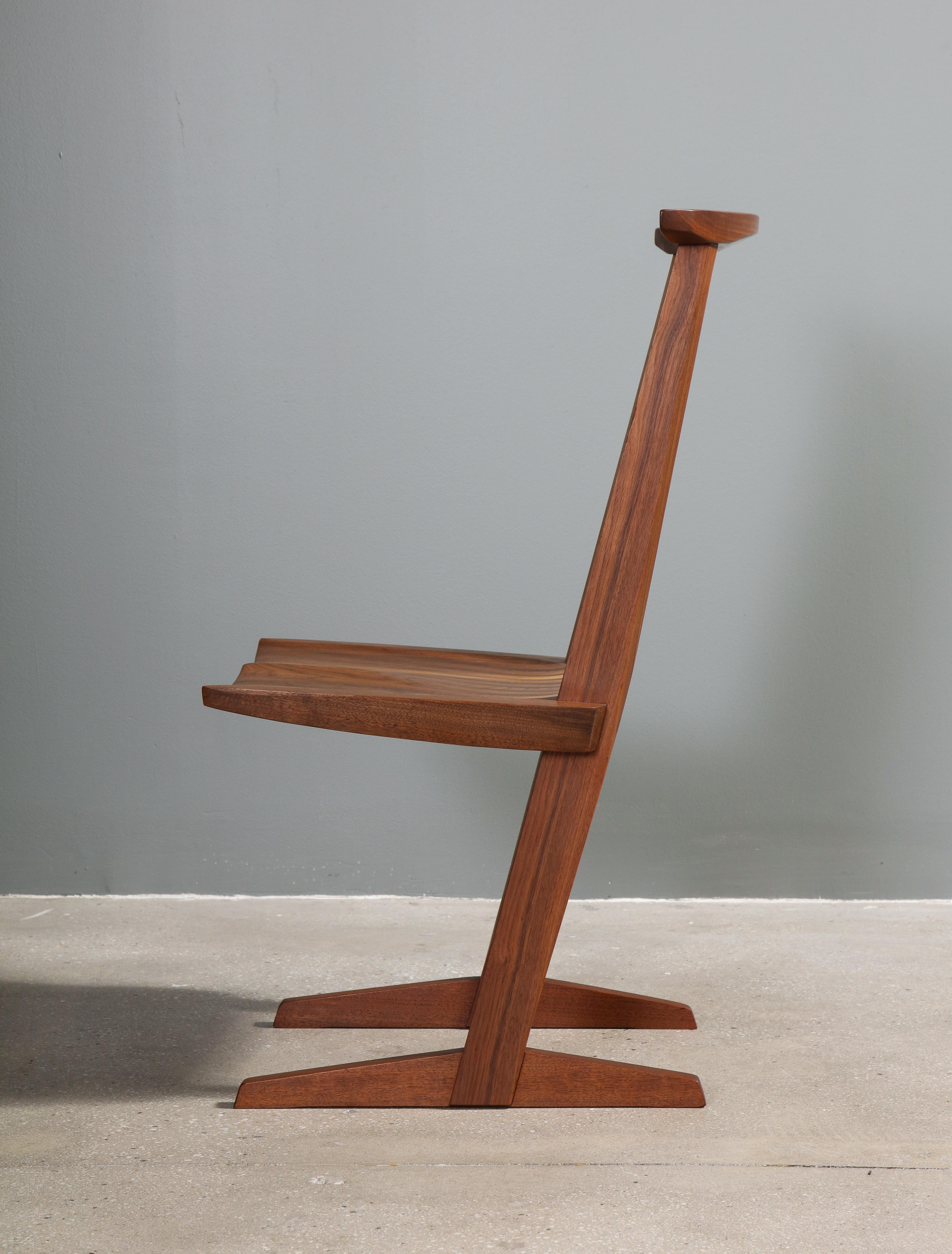 Walnut Conoid Chair, by George Nakashima In Excellent Condition In New York, NY