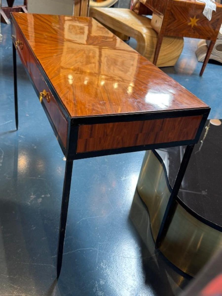 Walnut Console after Jean-Michel Frank In Good Condition For Sale In Dallas, TX