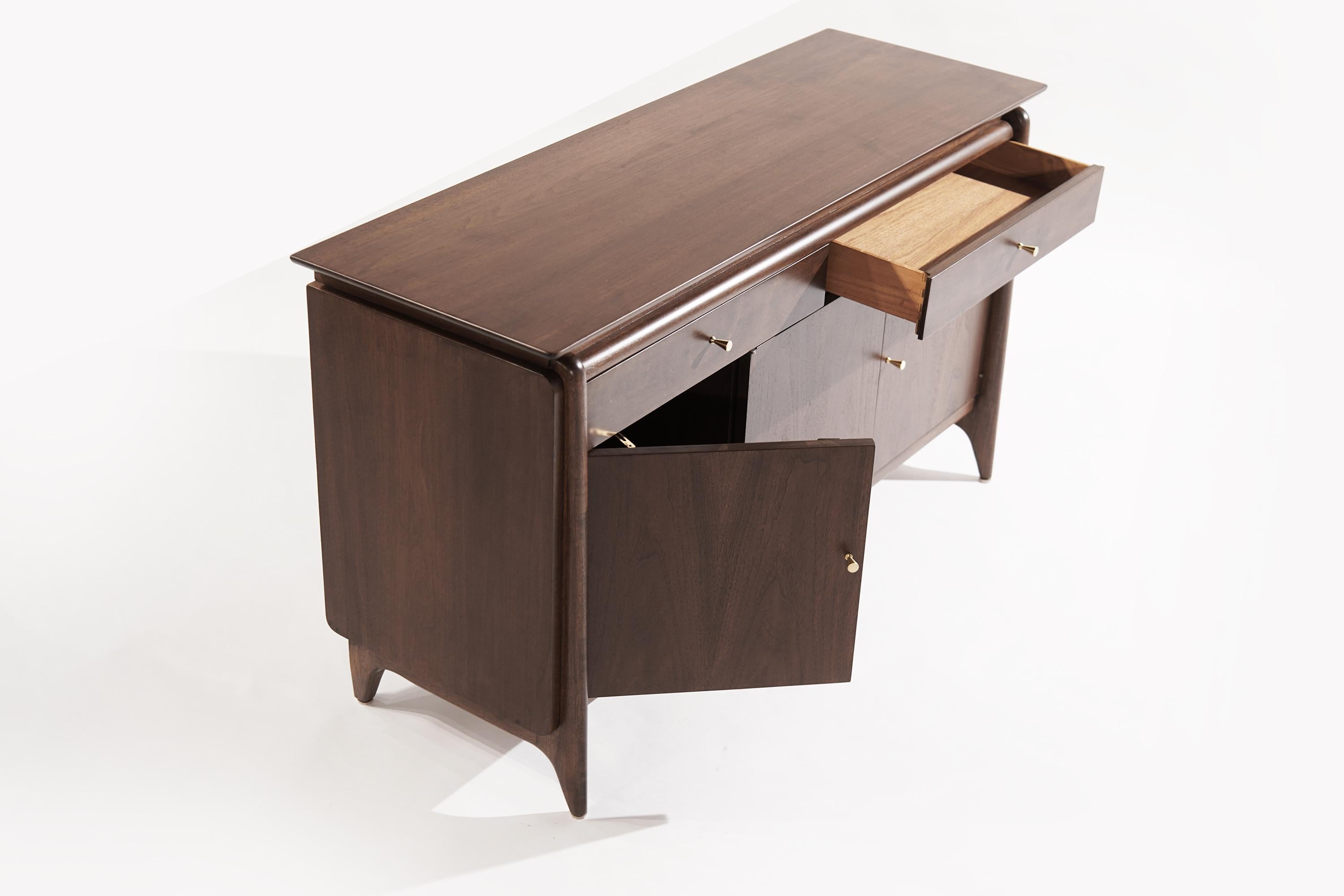 Walnut Console by John Stuart, 1950s 1