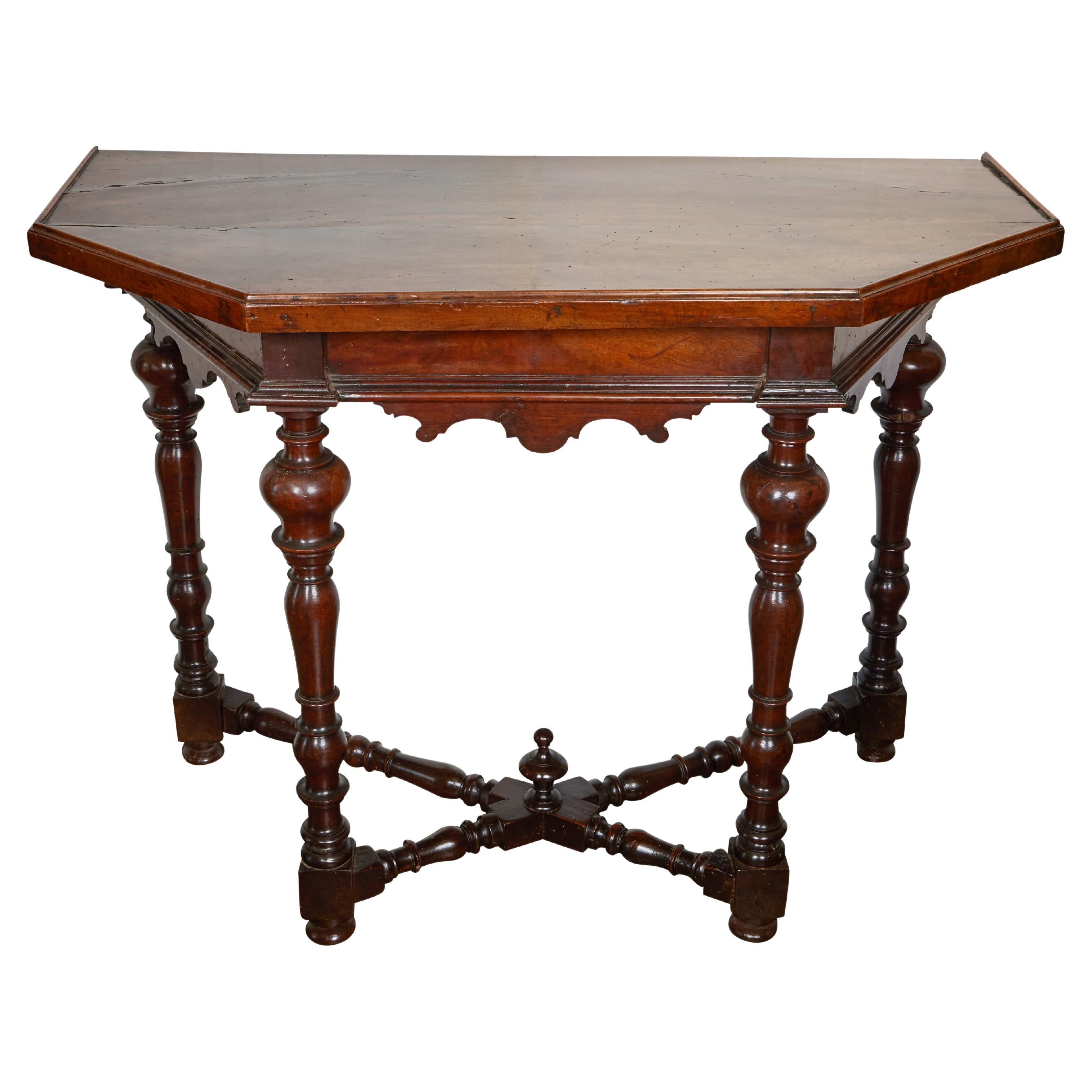 Walnut Console from Tuscany For Sale