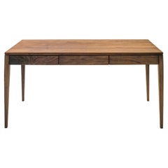 Table console en noyer Façades de tiroirs en Grain Continu  