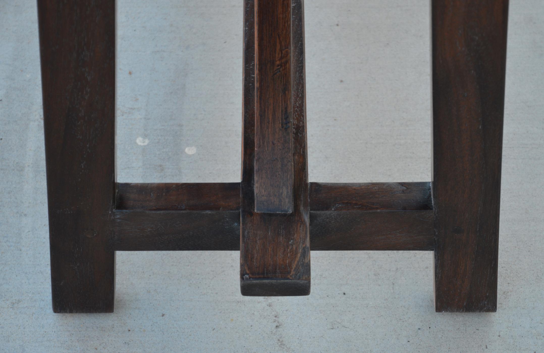 Contemporary Walnut Console Table, Made to Order by Petersen Antiques For Sale