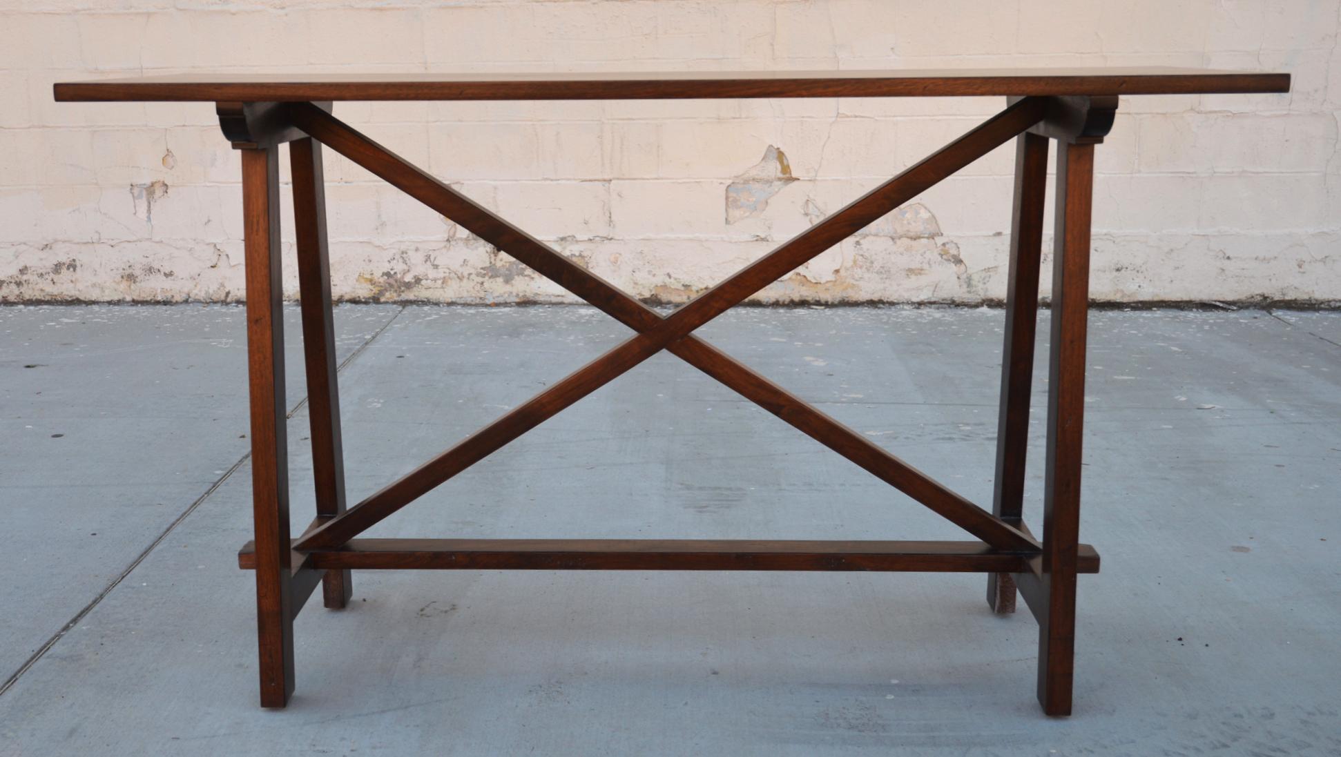 Walnut Console Table, Made to Order by Petersen Antiques For Sale 1