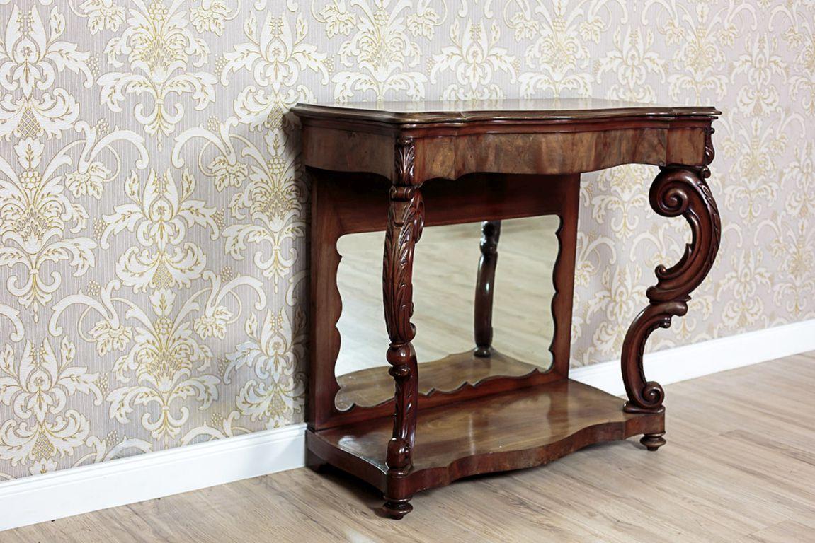 French Walnut Console Table from the Mid-19th Century