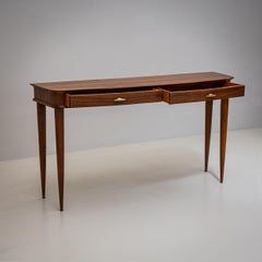 Walnut Console Table, Italy, Mid-20th Century