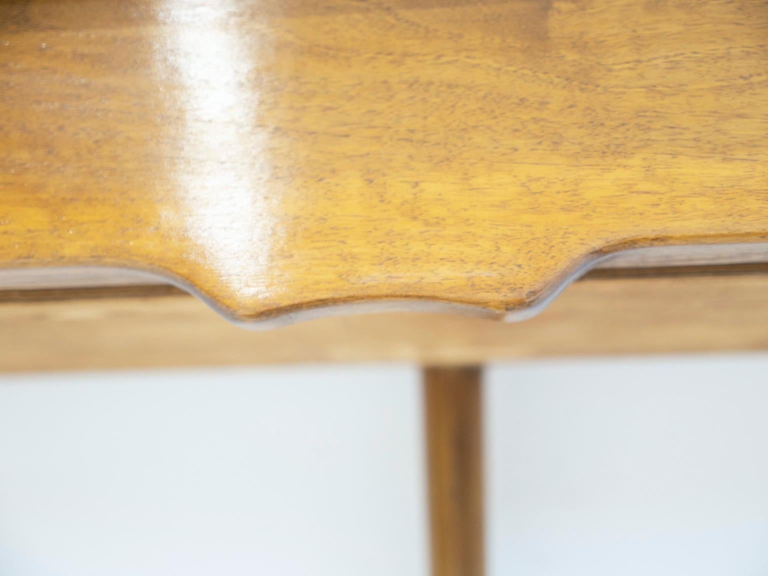 Walnut Console Table with Glass Top by Carlo Enrico Rava In Good Condition In Madrid, ES