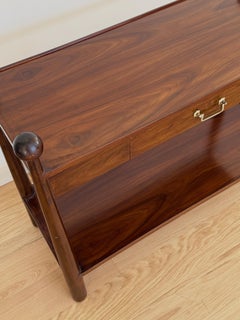 Tavolo consolle in noce con cassetto singolo alla maniera di Jean Royère