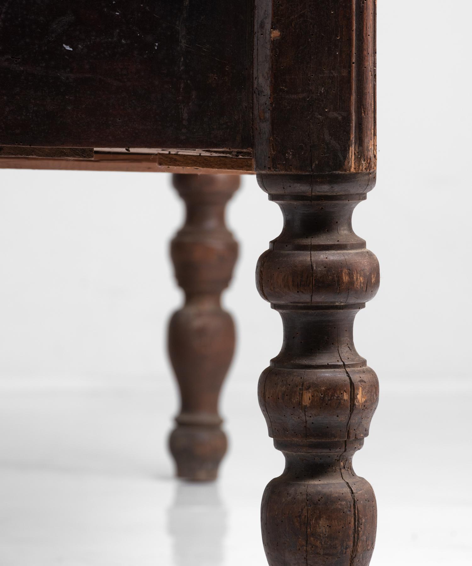 Italian Walnut Convent Console, Italy, circa 1790