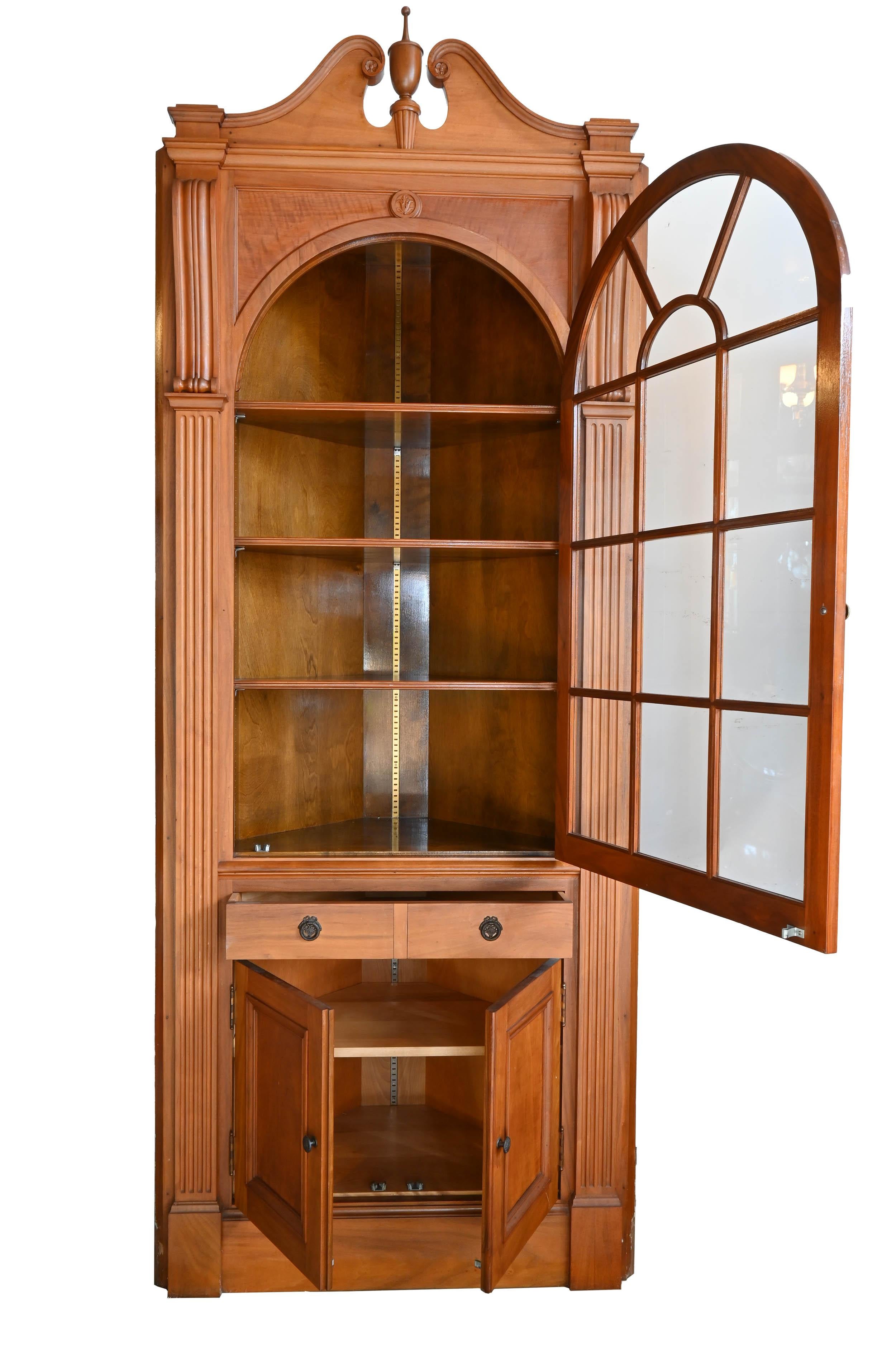 arched corner cabinet