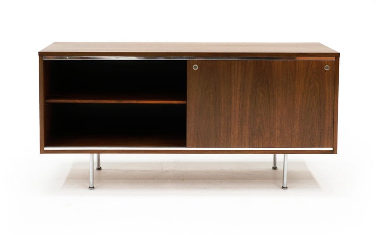 Mid-Century Modern Walnut Credenza by George Nelson for Herman Miller, Restored For Sale