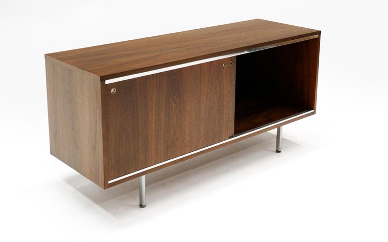 American Walnut Credenza by George Nelson for Herman Miller, Restored For Sale