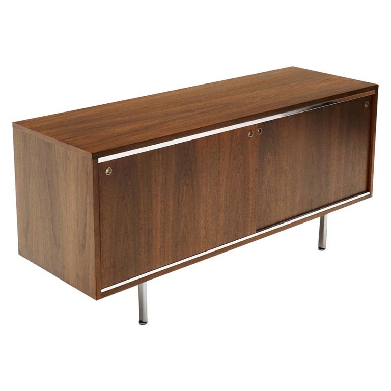 Walnut Credenza by George Nelson for Herman Miller, Restored For Sale