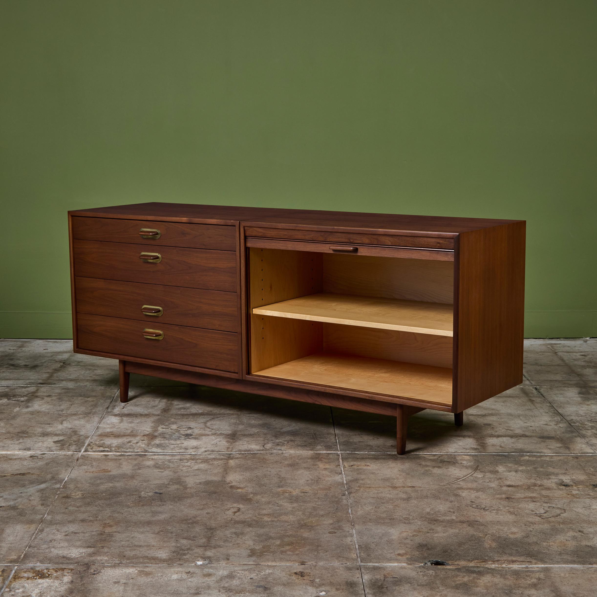 Mid-Century Modern Walnut Credenza by Jens Risom For Sale