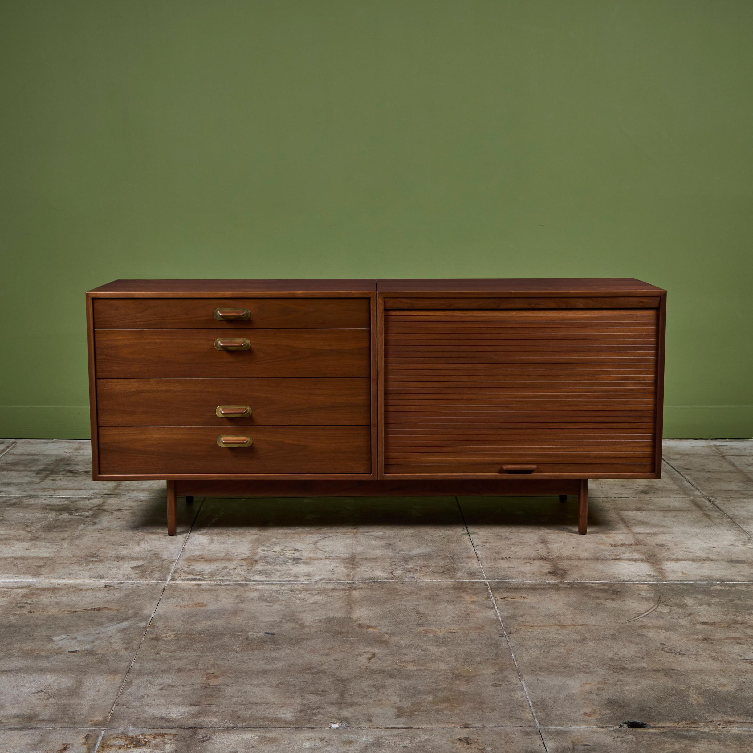 Mid-20th Century Walnut Credenza by Jens Risom For Sale