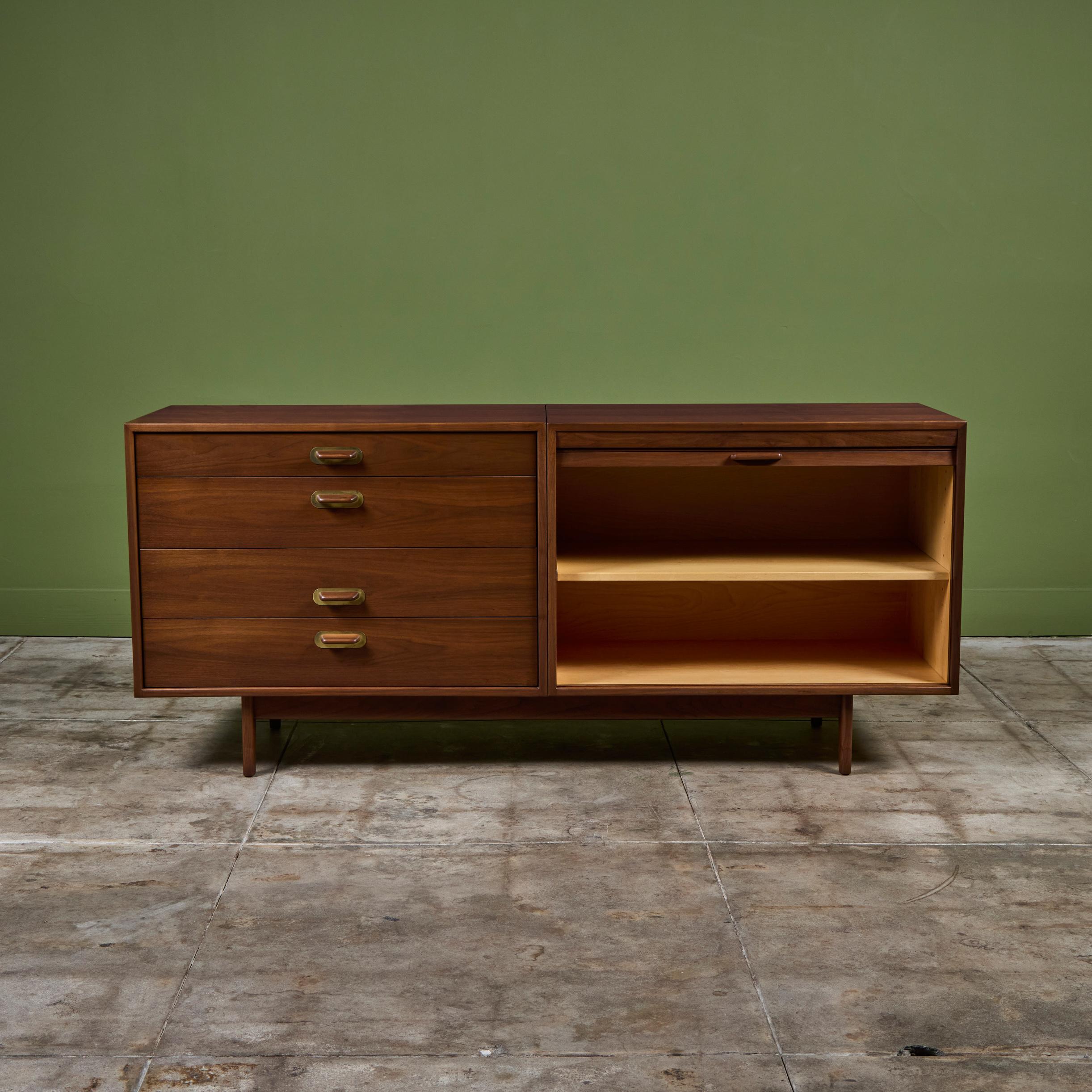 Walnut Credenza by Jens Risom For Sale 1