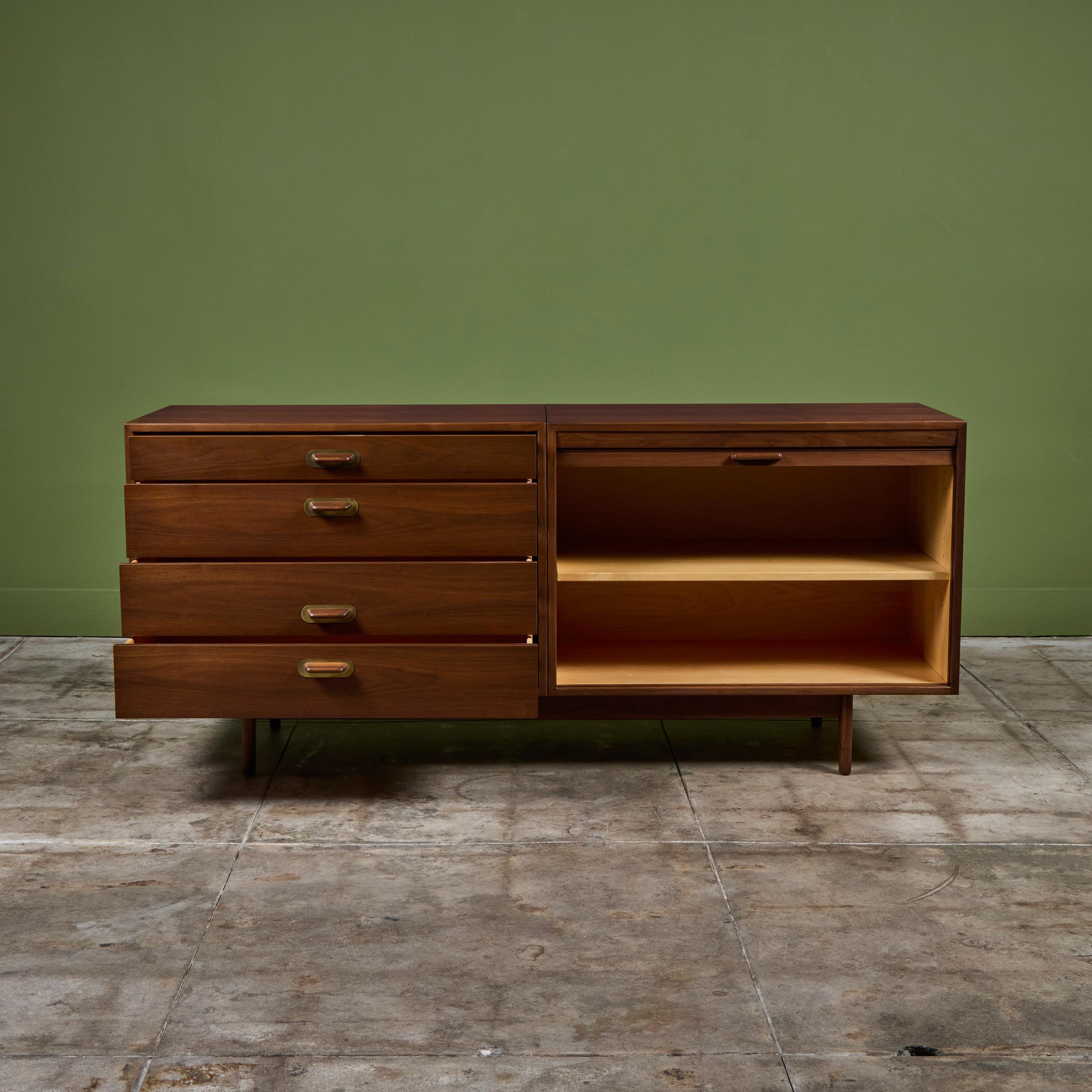 Walnut Credenza by Jens Risom For Sale 2