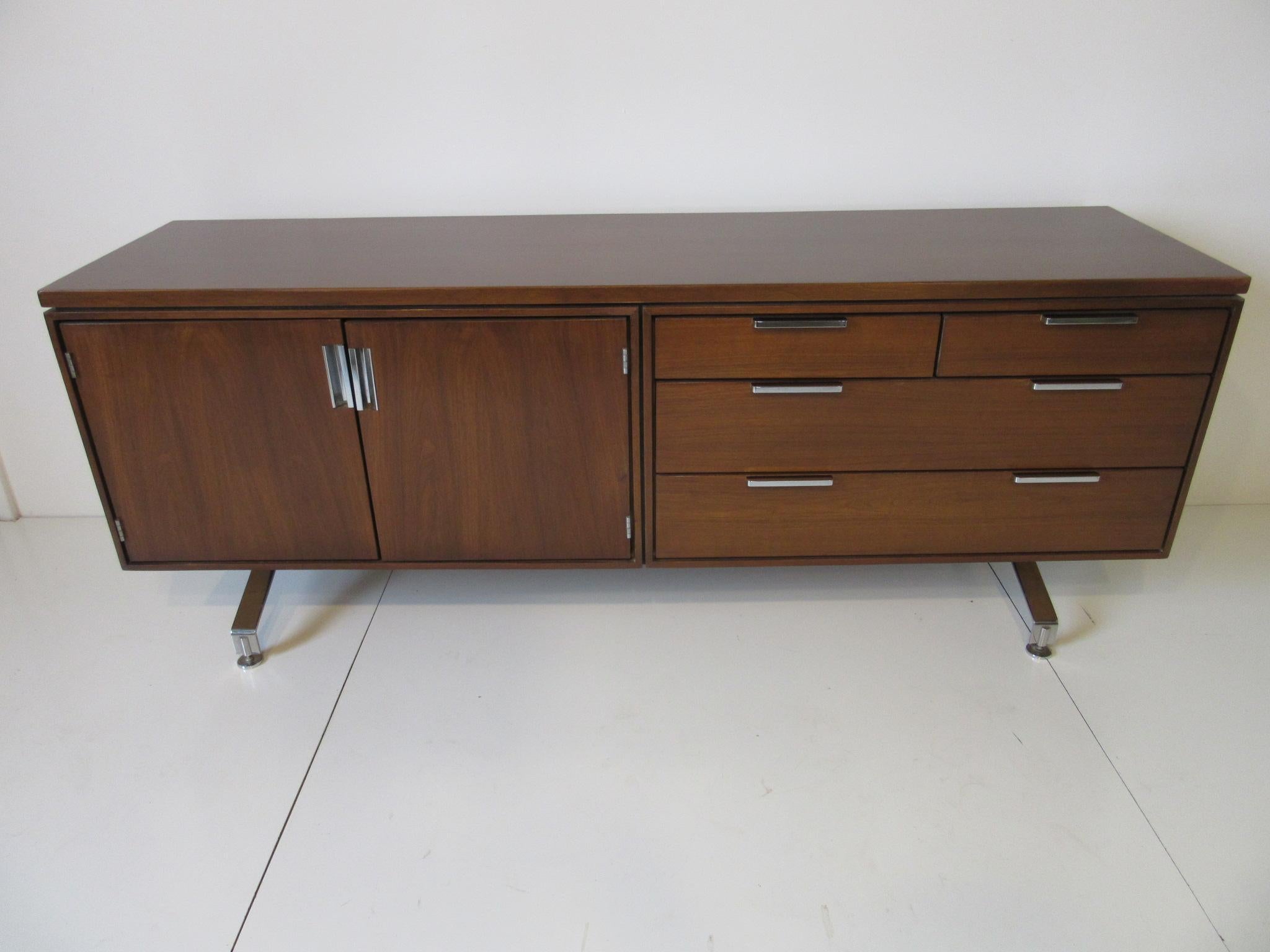 Walnut Credenza Designed in the Manner of Borsani for the Imperial Desk Co. 4