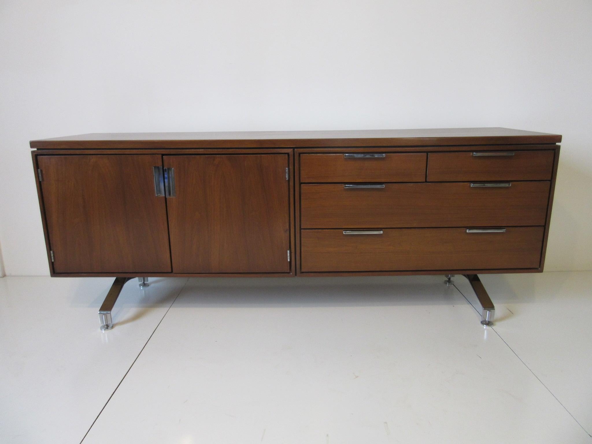 Walnut Credenza Designed in the Manner of Borsani for the Imperial Desk Co. 5