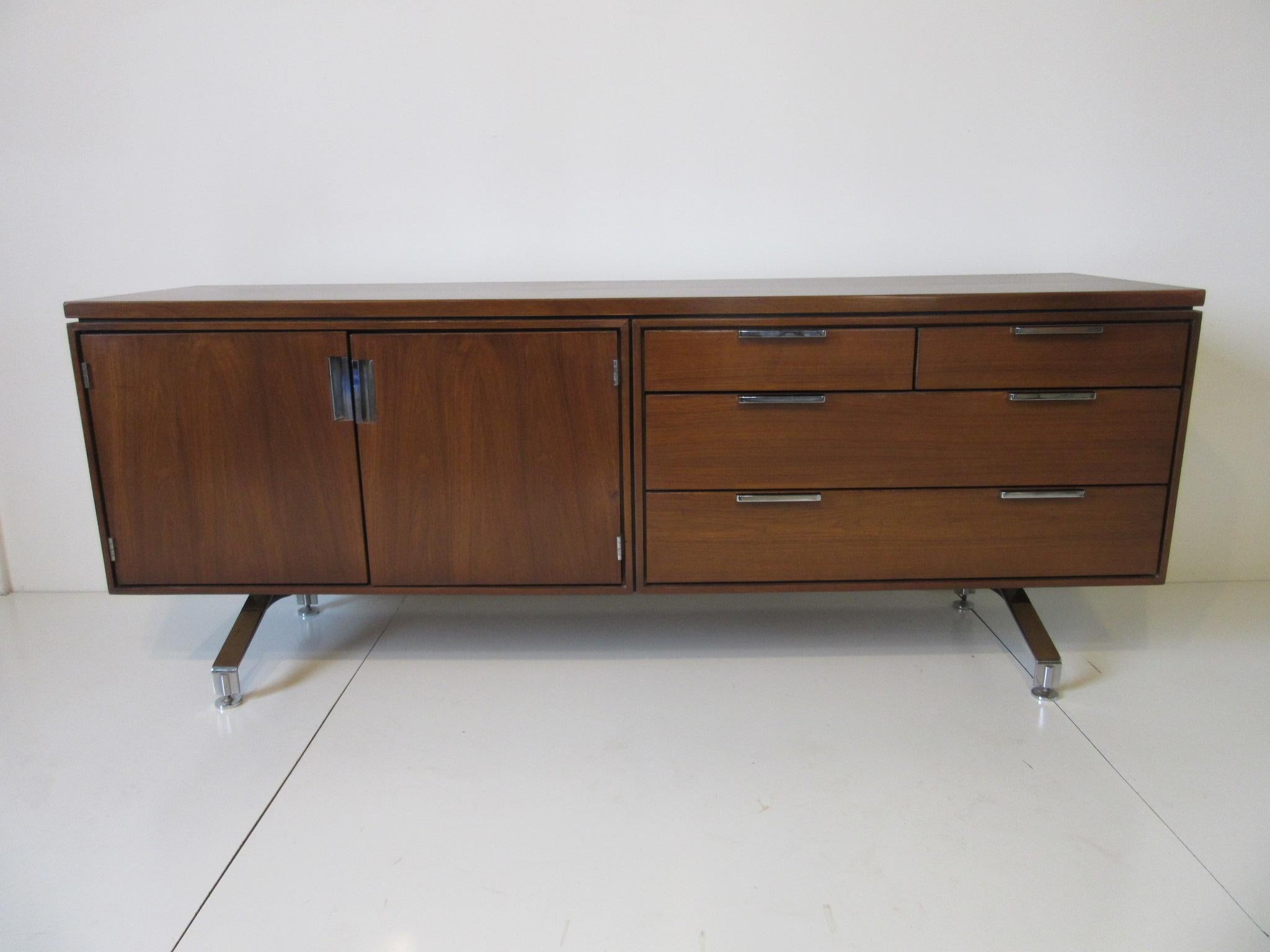 Walnut Credenza Designed in the Manner of Borsani for the Imperial Desk Co. 5