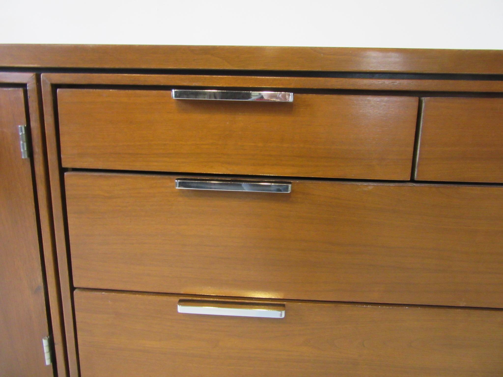 Unknown Walnut Credenza Designed in the Manner of Borsani for the Imperial Desk Co.