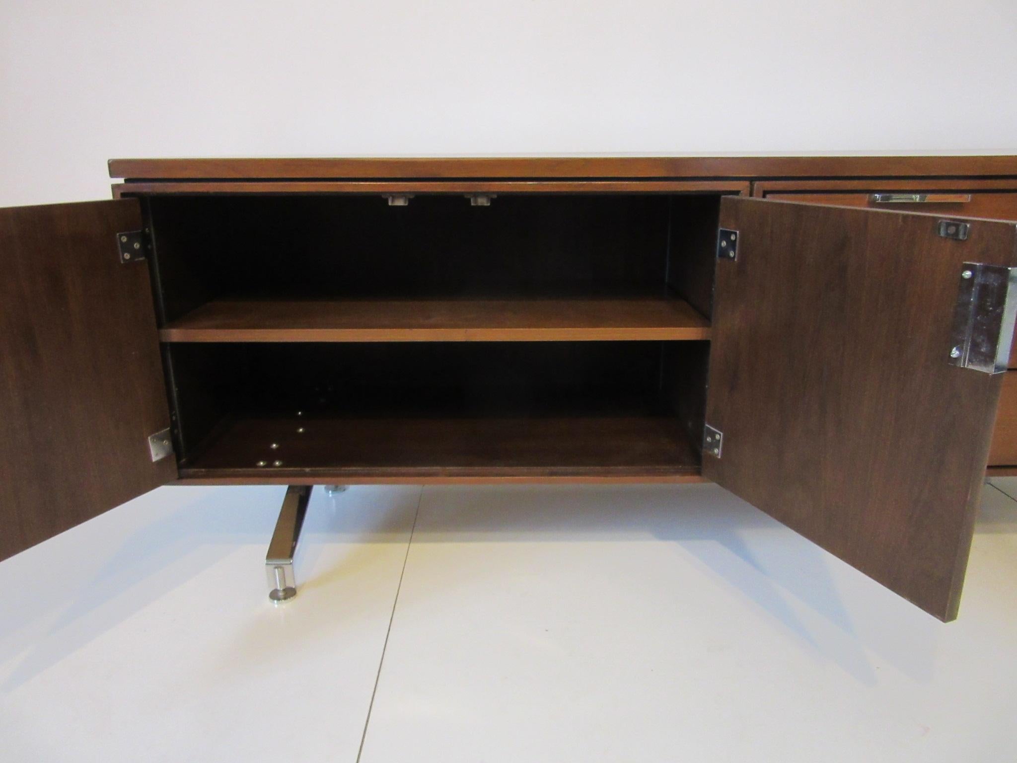 20th Century Walnut Credenza Designed in the Manner of Borsani for the Imperial Desk Co.