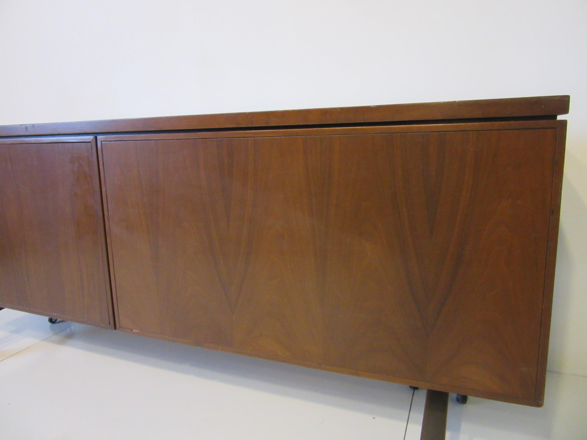 Walnut Credenza Designed in the Manner of Borsani for the Imperial Desk Co. 3