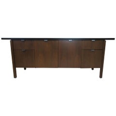 Walnut Credenza in the Style of George Nelson for Marble Imperial Furniture