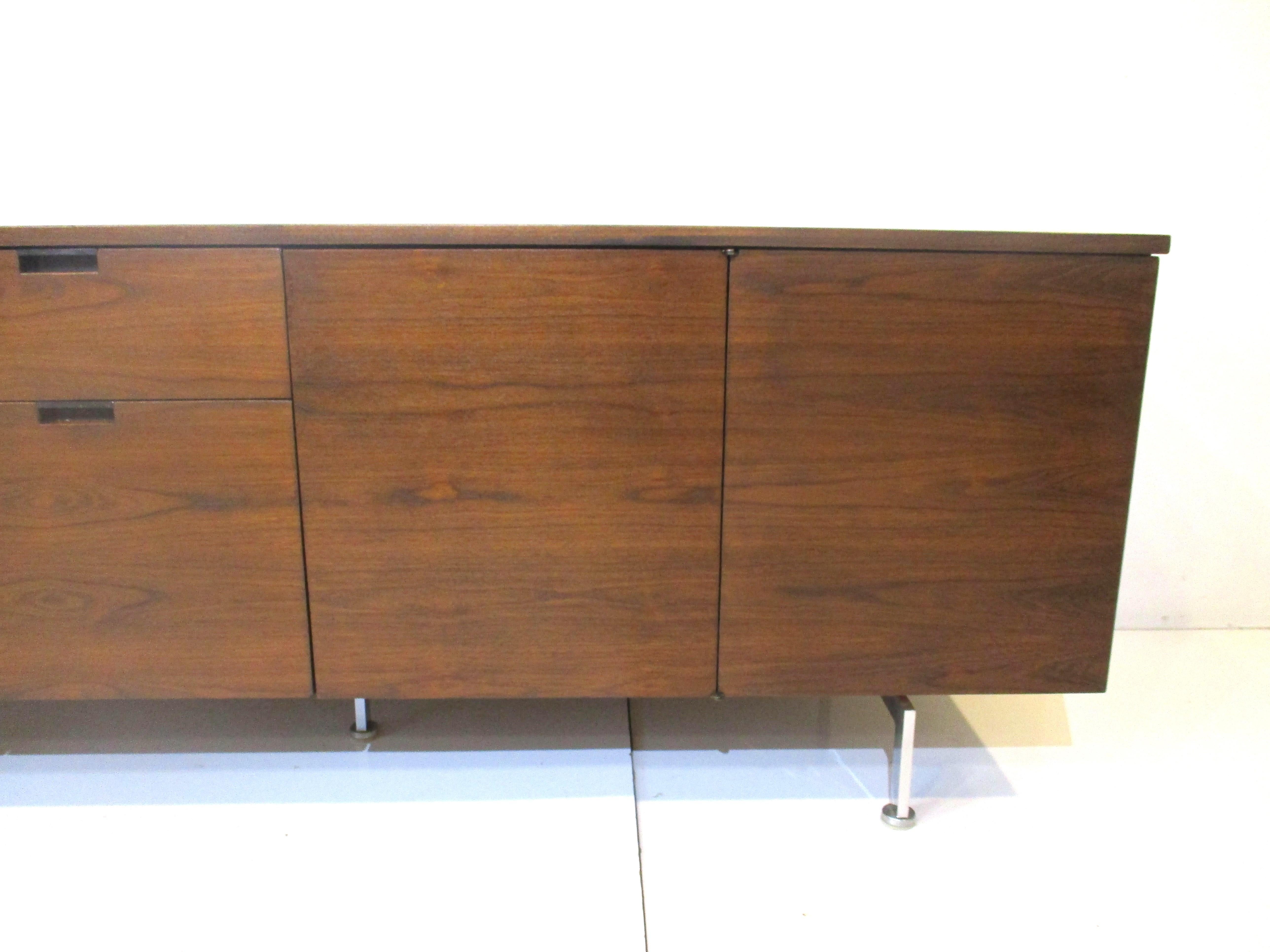 Mid-Century Modern Walnut Credenza in the style of Knoll by Robert John